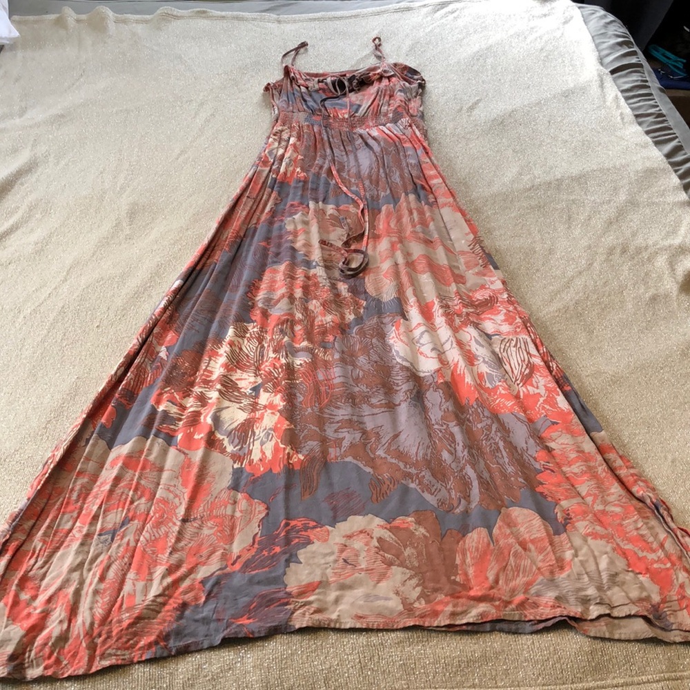 Grey and coral dress